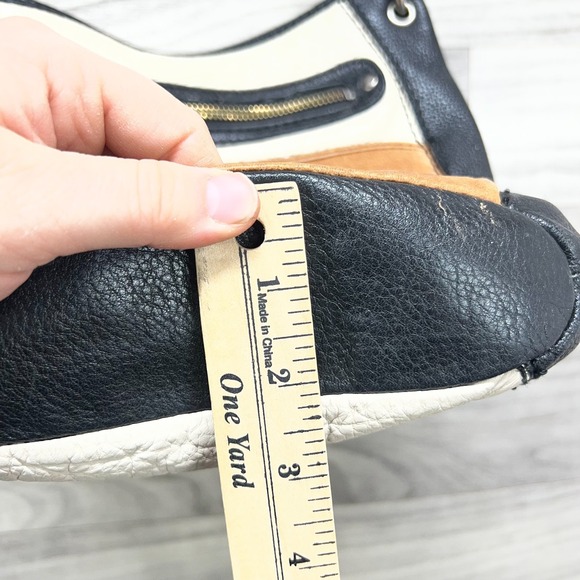 The Sak Crossbody Bag Women Black Colorblock Leather Zip Pocket Adjustable Strap - Picture 15 of 16